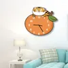 Väggklockor tecknad klocka tankar orange tiger personlig kreativitet tyst vardagsrum butik studio dagis klockor