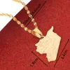Catene Color oro Acciaio inossidabile Trendy Mappa della Siria Bandiera Collane con ciondolo Gioielli da donna di moda