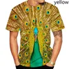 Men's T Shirts Fashion Women's/men's 3D Printing Peacock Feather T-shirt Casual Short Sleeve Top Size S-4XL