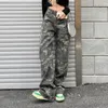 Women's Jeans Zoki Camouflage Women Spring Streetwear Y2K Cargo Denim Pants Fashion Korean Hip Hop Baggy Jean Loose Cotton Trousers 2023