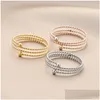 Bandringen Gevlochten Wrap Wave Band Ringen Voor Vrouwen Meisjes Titanium Staal Open Verstelbare Drop Levering Sieraden Ring Dh629