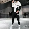 Tracksuits masculinos logotipo do cliente imprimir homens tracksuit casual corredores com capuz jaquetas e calças 2 peças conjuntos hip hop correndo esportes