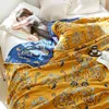 Blanket Cotton Gauze Warm Soft Throw Plaid For Kids On TheBedSofaPlaneTravel Bedding Winter Bedspread Comforter Muslin Blanket 230422