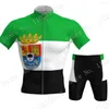 Racen sets 2023 Bandera Extremadura Cycling Jersey Set Green Bicycle Clothing Mens Road Bike Shirt Suit Bib Shorts Mtb Maillot Culotte