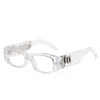 Retro Luksusowe okulary przeciwsłoneczne dla kobiet projektantów dłoni okulary przeciwsłoneczne Mężczyźni Strony Złoty Letter Side szeroki prostokąt Ramka Projektant okularów Trendy GA035