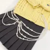 Women's Tanks Pearl Sexy Imitation Bra Bralette Body Chain For Female Fashion Sweet Geometric Waist Accessories 90s Aesthetic