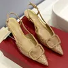 2023 Stilettos Women 'S Shoes Sandals Women Rhinestone Chain Bride Dresses Buckle High Heels Pointed Toe Ankle Bright Diamond-Chain High-Heeled Saeda Y-Shaped -424