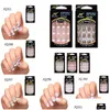 Faux ongles 24 pièces superbes designs français ABS résine faux ongles ensemble fl manucure art conseils livraison directe santé salon de beauté Dhg9E