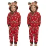 Family Matching Outfits Christmas Pajamas Family Matching Clothes Red Hooded Romper Mother And Daughter Father Son Outfits Mom Baby Child Sleepwear 231123