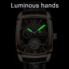 Other Watches Men Watch Automatic Mechanical Watch for Men Business Sport Wristwatch Luminous Waterproof Leather Belt Clock Male 231123