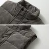 Coletes masculinos colete acolchoado casaco com gola à prova de vento quente com jaqueta de peito único
