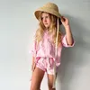 Berets Ins Trendy Children Pot Straw raphia hoed jongens meisjes vintage zoete mode zomer zonbescherming hoeden kinderen buiten strandpetten