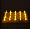 LEDティアライトティーキャンドルフレームレスライトカラフルな黄色のバッテリー操作結婚式の誕生日パーティークリスマス装飾