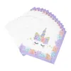 Nuovo 48 Pz/set Unicorno Stoviglie Usa E Getta Piatto di Carta Tovagliolo Tazza Unicorno Ragazza Decorazioni Festa di Compleanno Regali Per Bambini Baby Shower