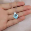 Conjuntos de joyería de boda Conjunto de dijes para mujer Paraiba Turmalina Cristal Collar de piedra Pendientes Regalos románticos Venta al por mayor Piedra preciosa Declaración fina 231123