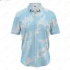 Camisas casuais masculinas 2023 gravata tingida 3d impressa havaiana simples 5xl manga curta moda camisetas top