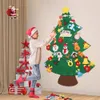 Decoração de parede bebê ocupado placa diy sentiu árvore de natal boneco de neve presente de natal crianças montessori brinquedos educativos dedo agarrar sensorial brinquedo criativo 231124