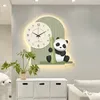 Wandklokken Creatieve Leuke Panda Klok Woonkamer Thuis Eetkamer Decoratieve schilderkunst Licht Geen punch Hangend