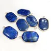 Pendant Necklaces Fashion Natural Lapis Lazuli Stone Connector Necklace Bracelet Earring Accessories Wholesale 6pcs/lot