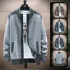 Hommes chandails mode pull hommes automne/hiver polaire chaud laine fermeture éclair Cardigan pardessus veste tricot pull Hombre Blazer