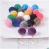 Dangle Chandelier Lovely Faux Fur Ball Earrings For Women Cute Soft Pompom Ear Hook Drop Earring Jewelry Girls Winter Christmas Gi Dhul7