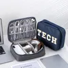 Saco organizador masculino feminino cabo carregador cabo acessório de viagem bolsa eletrônica com chenille carta remendo tecnologia 231123