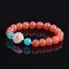 Strand Beaded Strands Natural Red Agate Bracelet Elastic 925 Silver An Jade White Charm Energy For WomenBeaded