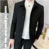 Męska wełniana mieszanka męskiej bawełnianej płaszcza jesienna i zimowa krótka wełniana kurtka moda wiatrówka młodzieżowa osobowość moda męska odzież 231123