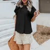 Blouses voor dames mode mode korte mouw tops casual los witte blouse dames holle-out vrouwelijke kleding o-neck vintage crochet kanten shirt chic