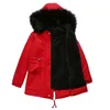 Women's Down Parkas Autumn Winter Ladie Jacka vadderad kappa mellanlängd Varm fleece huva faux päls krage dam överrock 231123