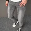Männer Jeans Herbst Einfachen Stil Grau Dünne Männer Hosen Streetwear Stilvolle Männliche Jogging Casual Denim Hosen Für