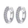 Moissanite Hoop For Women Sterling Sier With Platinum Plated Pass Diamond Tester Elegant Earrings