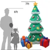 Décoration de fête 2.1M gonflable arbre de noël canne en bonbon étoiles cadeaux Pack jouets pour cour noël décorations extérieures année 2023