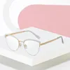 선글라스 프레임 빈티지 고양이 눈 안티 블루 가벼운 금속 유리 광학 컴퓨터 글래스 스안 패션 안경 안경 231123