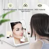 Compact Mirrors LED Makeup Mirror 10x Magnifying Mirror with Lights Portable Foldable Travel Desk Vanity Table Bath Bedroom Mirrors Makeup Tools 231124