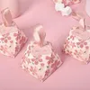 Emballage cadeau 5pc boîte de mariage fête d'anniversaire événement bébé douche décor fleur de cerisier bonbons rose chocolat emballage
