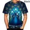Men's T Shirts Fashion Women's/men's 3D Printing Peacock Feather T-shirt Casual Short Sleeve Top Size S-4XL