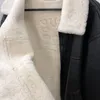 BA Designer Kvinnors skinnjacka överrock vinter högkvalitativ läder och konstgjord ullkrage lapptäcke överrock ner jacka med sammet för värme