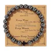 Beaded Matted Black Lava Hematite Cross Bracelet Mes Card Kraft Paper Jewelry Nce Beads Reiki Buddha Prayer Stone Yoga For Drop Delive Dhr9Z