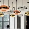 Hängslampor post moderna tomrum guld koppar glas hängande ljus för restaurang matsal kök heminredning led inomhusbelysning