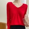 Maglioni da donna Maglione lavorato a maglia con scollo a V femminile Pullover allentato a maniche lunghe Primavera Estate Camicia base solida casual Sottile Top selvaggio da donna 231123