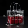 Gift Wrap 10pcs20pcslot Transparent soft PVC gift tote packaging bags with hand loop clear Plastic handbag cosmetic bag 230422