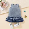 Girl Dresses Infant Born Baby Girls Dress Above Knee Sleeveless Butterfly Embroidery Birthday Tulle Long For