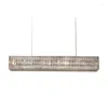 Ljuskronor Crystal Pendant Drplight LED Chandelier Lighting Stor rektangel vardagsrum El Luster Cristal Fixture