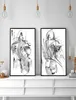 2 pcs Noir Blanc Toile Peinture À L'huile Abstraite Sexy Femmes et homme Photos Imprimer Minimaliste Chambre Décor À La Maison Mur Art Imprimé No 2995099