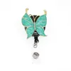 Keychains Butterfly Pretty Badge Holder Unika rullar Stylish ID Clip Jewelry Bling Gift