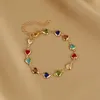 Charme Bracelets Exquis Coloré Coeur Bracelet Pour Les Femmes Coréenne Cristal Zircon Chaîne En Métal Bracelet Fête D'anniversaire Bijoux Cadeau 230424