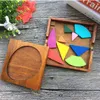 Puzzles Hexagonal Wooden IQ Game Lernspielzeug für Kinder Kinder Erwachsene Tangram Board Brain Teaser Montessori Geschenke