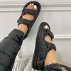 Sandals Women's Fashion Open Toe Platform أحذية عرضية 2023 Summer Outdoor Plus Flat 43