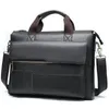 Briefcases First Layer Cowhide Men's Briefcase Vintage Outdoor Luxury Natural Genuine Leather Handbag Office Work Laptop Messenger Bag